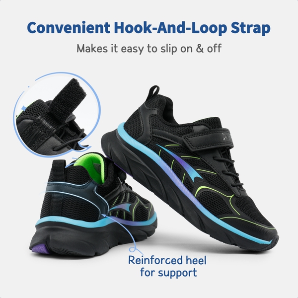 [EZ-Ons EZ-Plays] Kids Breathable Running Shoes - BLACK-BLUE - 3
